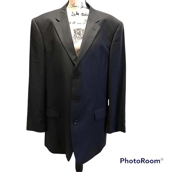 Emanuel Ungaro Suit Jacket Blazer Sport Coat Navy Blue Size 46R formal office - Picture 13 of 13